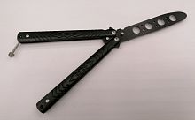Макет ножа Бабочка металл на винтах (затупленный) Черный узор №3 998595