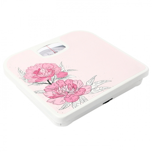 Весы напольные механические розовый Пионы LuazON LVM-006 130 кг 2580567