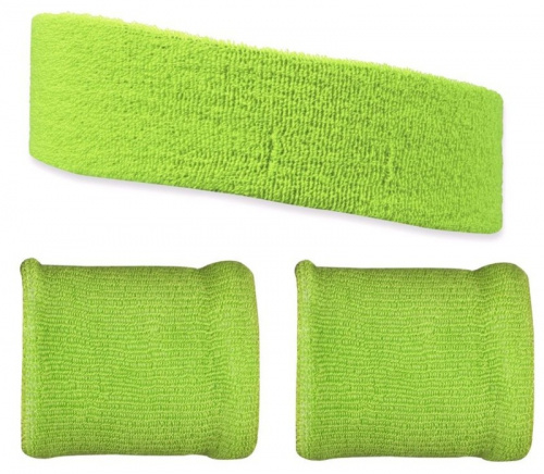 Повязка для головы салатовый + 2 напульсника ЛВ11 27396