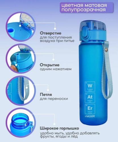 Бутылка для воды 560 мл Vente синяя 995514