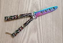 Макет ножа Бабочка металл на винтах (затупленный) 17 см Злая рысь 998199