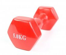 Гантель обливная 5 кг красная без бренда 995492