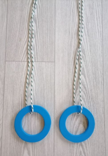 Кольца гимнастические дерево голубой 14 см 998173