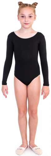 Купальник гимнастический 36 черный длин. рукав SM-094 16715 фото 2