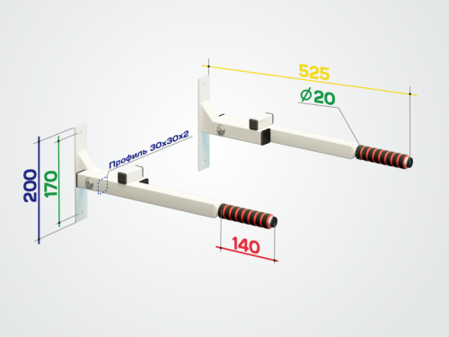 Брусья настенные складные Пульс серый s118767 фото 3