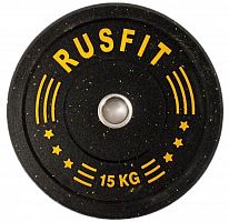 Диск 15 кг, 51 мм, бамперный RusFit 997077