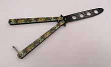 Макет ножа Бабочка металл на винтах (затупленный) Черепа цветные 998493