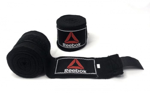 Бинты боксерские 5 м х/б + эластан черный Reebok 01220