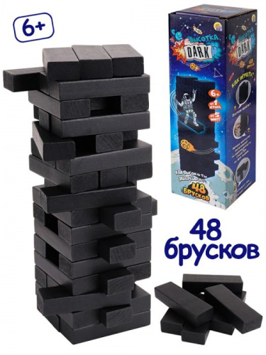 Игра Башня падающая Высотка Dark аналог Дженга (Jenga) 24 см 996269