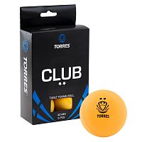 Мячик для пинг-понга 2* - 1 шт оранж Torres Club