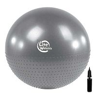 Мяч фитнес 65 см фитнес+массаж серый BB010-26