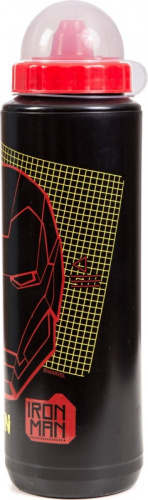 Бутылка для воды 1000 мл Marvel-Iron Man ЧЕРНО-КРАСНЫЙ M509-1000IM Irontrue