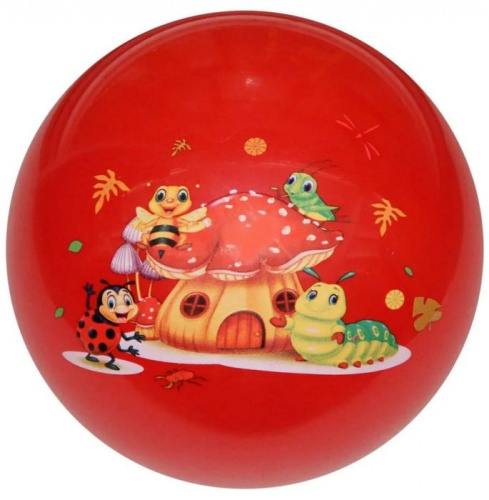 Мяч ПВХ 20 см красный Грибок 70 гр 995878