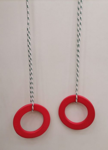 Кольца гимнастические дерево красный 14 см 998176