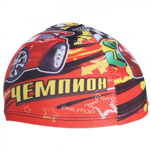 Шапочка для плавания детская Lyc Тачки Чемпион красная 1528630 Шапочка для плавания детская Lyc Тачки Чемпион красная 1528630