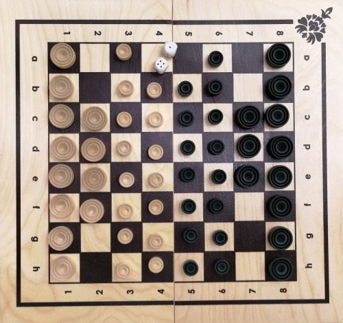 Нарды+шашки 40х21х3,5 см "Два в одном №2" ШК-3 996095