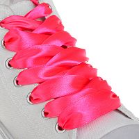 Шнурки для обуви розовый неон атласные 110 см 2565904