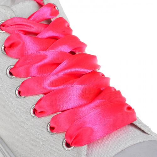Шнурки для обуви розовый неон атласные 110 см 2565904