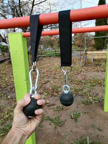 Лямки-шары для подтягиваний d-60 мм (2 шт) резина черный 998772 фото 4