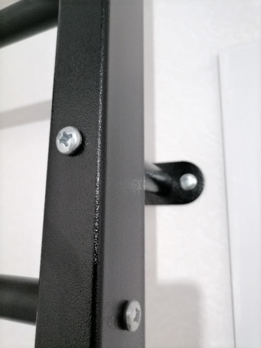 Шведская стенка Pro с турником, к стене+враспор, 2.65х0.71 м черная 996563 фото 6