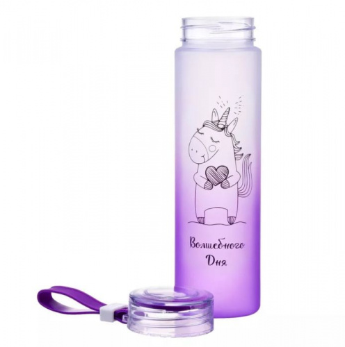 Бутылка для воды 460 мл Волшебного дня фиолетовая 995879 Бутылка для воды 460 мл Волшебного дня фиолетовая 995879