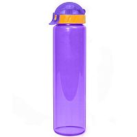 Бутылка для воды 500 мл КК0158 Lifestyle с трубочкой фиолетовая/прозрачная 365551