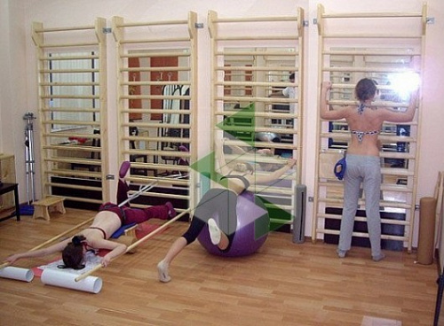 Шведская стенка деревянная 2,0 х 0,8 м с зеркалом 997792 фото 3