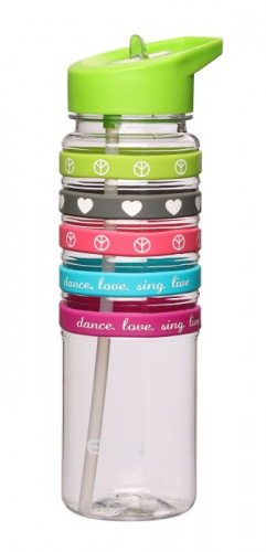 Бутылка для воды 750 мл YY-207 салатовый (съемные браслеты) 03268