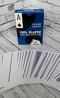 Карты 54 шт пластик Jumbo Casino Quality синий 62440