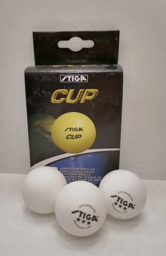 Мячик для пинг-понга Stiga Cup белый 1 шт (6 шт/уп) 00977