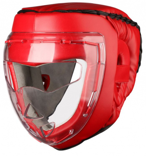Шлем боксёрский с защитной маской S красный PU PS-832 14404