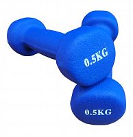 Гантель обливная 0,5 кг синий неопрен 03408