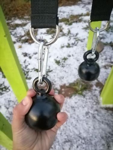 Лямки-шары для подтягиваний d-80 мм (2 шт) металл черный 998776 фото 4