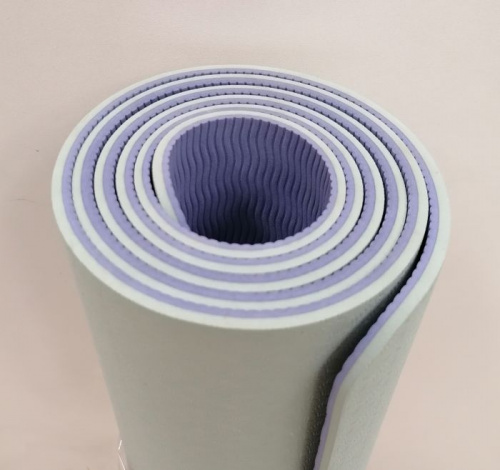 Коврик для йоги 0,6х61х183 см мятный-сиреневый TPE Yoga mat 00756-68