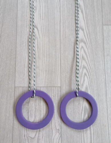 Кольца гимнастические дерево фиолетовый 16 см 998258