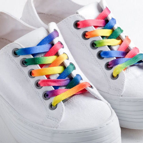 Шнурки для обуви радуга 110 см 4518255 фото 2