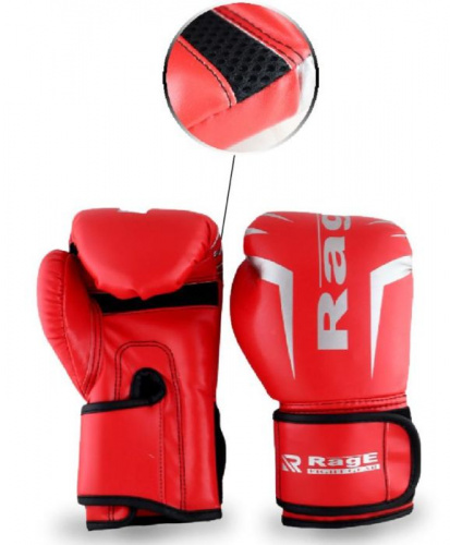 Перчатки боксерские 10 унц Rage красные 03130 фото 2 Перчатки боксерские 10 унц Rage красные 03130 фото 2