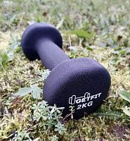 Гантель обливная 2 кг черный неопрен GetFit 995818