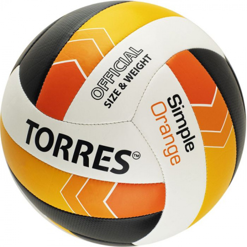 Мяч волейбольный Torres Simple Orange бело-черно-оранжевый 32125