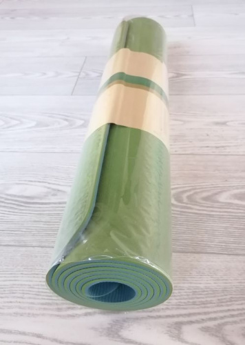 Коврик для йоги 0,6х61х183 см зеленый-синий TPE Yoga mat 00756-12 фото 2