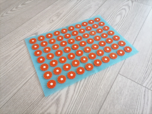 Аппликатор игольчатый (коврик) 230х320 мм голубой-оранжевый 997724