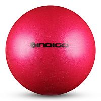 Мяч для художественной гимнастики 19 см розовый с блестками IN118 00608
