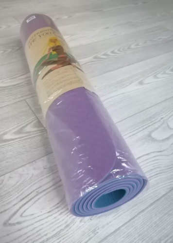 Коврик для йоги 0,6х61х183 см фиолетовый-синий TPE Yoga mat 00756-11 фото 2