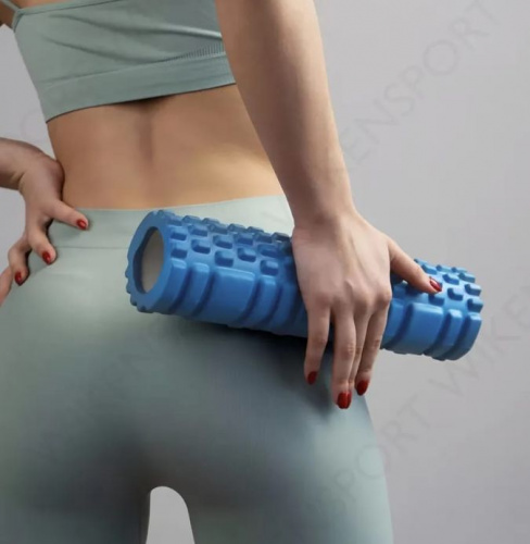 Ролик массажный для йоги 29*7,5 см голубой 995865 Ролик массажный для йоги 29*7,5 см голубой 995865