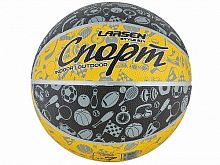 Мяч баскетбольный №7 резина Larsen Style b/y Спорт черный-желтый 364960