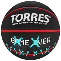 Мяч баскетбольный №7 Torres Game Over черный B02217 5864174