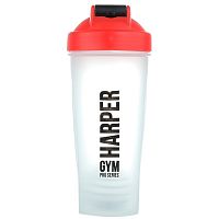 Шейкер 600 мл S01-600 прозрачный с красной крышкой Harper Gym Хрусталь 368737
