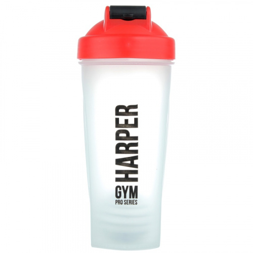Шейкер 600 мл S01-600 прозрачный с красной крышкой Harper Gym Хрусталь 368737