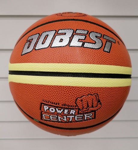Мяч баскетбольный №7 Dobest Power Center PK-886 коричнево-белый 20317