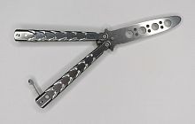 Макет ножа Бабочка металл на винтах (затупленный) 17 см Серебро №2 волны 312257